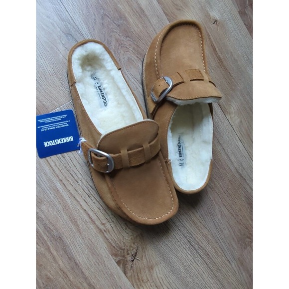 Birkenstock Buckley Suede Shearling Clog Mink Womens 10-10.5 EU 41 - Picture 10 of 16